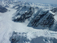 Aljask ledovce z letadla